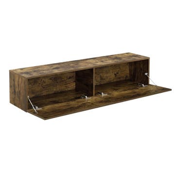 TV meubel Evaton zwevend 140x33x30 cm walnootkleurig [en.cas, Huis en Inrichting, Verzenden, Nieuw