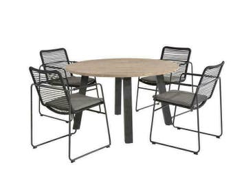Taste by 4 seasons outdoor tuinset elba + derby ronde tafel, Nieuw, Overige materialen, Tuinset