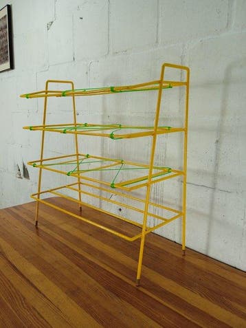 Standaard - Vintage plankenrek - Staal, Plastic, Antiek en Kunst
