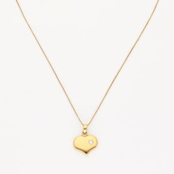 Ketting met hanger - 14 karaat Geel goud Diamant, Sieraden, Tassen en Uiterlijk, Antieke sieraden