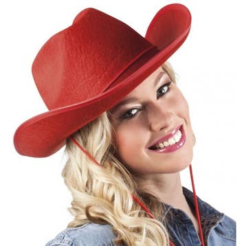 Rode country cowboyhoed van rood vilt - Cowboyhoeden, Ophalen of Verzenden, Nieuw