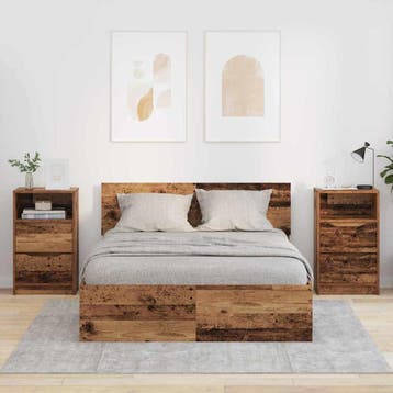 vidaXL Nachtkastjes 2 pcs Oud Hout 40 x 30 x 467 cm Bewerkt, Minder dan 45 cm, Verzenden, Nieuw, 55 tot 70 cm