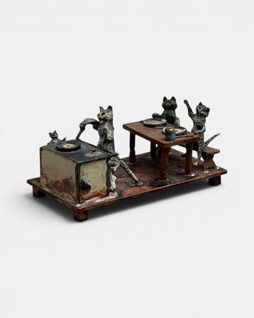 Franz Bergmann - sculptuur, Wirtshaus-Schmaus in Wien - 50, Antiek en Kunst