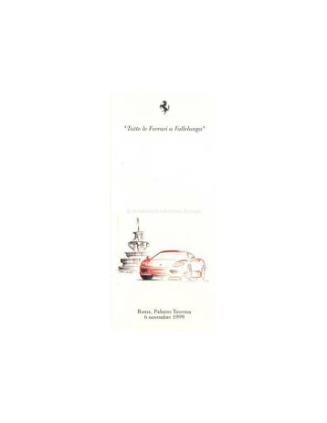 1999 TUTTE LE FERRARI A VALLELUNGA MENU KAART, Boeken, Auto's | Folders en Tijdschriften, Nieuw, Ferrari, Author