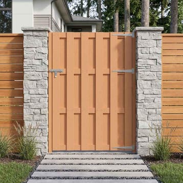 vidaXL Tuinpoort 100 x 150 cm WPC en Aluminium Bruin, Verzenden, Nieuw