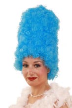 Luxe Hoge Pruik Marge Simpson Blauw met Gratis 2x Haarnetje, Kleding | Dames, Ophalen of Verzenden, Nieuw, Carnaval