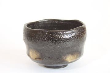 Kuro-Raku Matcha Bowl, Kawasaki Waraku, Waraku Kiln, Kyoto -
