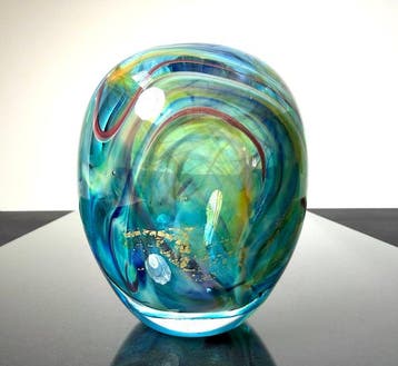 Maxence Parot - Vaas - Unieke vaas met opaalkleuren en goud, Antiek en Kunst