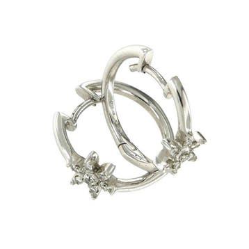 Oorbellen - 18 karaat Witgoud - 0.14ct. tw. Diamant, Sieraden, Tassen en Uiterlijk, Oorbellen, Nieuw