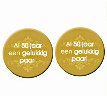 50 & Fabulous set met 2 sjerpen, buttons en ballonnen, Ophalen of Verzenden, Nieuw, Versiering, Overige