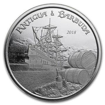 EC8 - Antigua en Barbuda Rum Runner 1 oz 2018, Verzenden, Midden-Amerika, Losse munt, Zilver