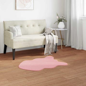 vidaXL Antislip vloerkleed van imitatie konijnenbont OLITE, Verzenden, Nieuw, Roze