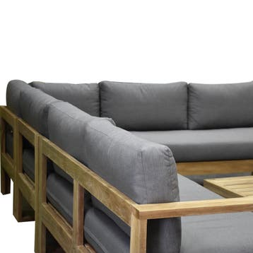 Dubai hoek loungeset 6 delig teak, Ophalen of Verzenden, Nieuw, Teakhout