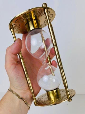 Zandloper - Vintage Engelse eierwekker - Messing, Glas -