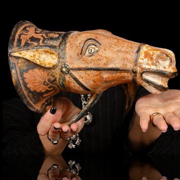 Paardenhoofd-rhyton – Reproductie Vaas - 280 mm -