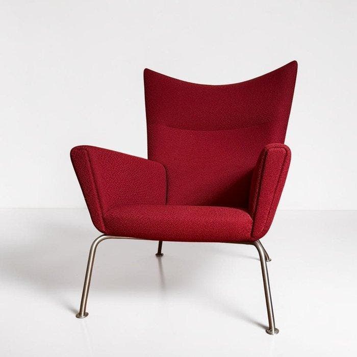 Carl Hansen & Søn - Hans Wegner - Fauteuil - Textiel, Staal, Antiek en Kunst, Kunst | Designobjecten