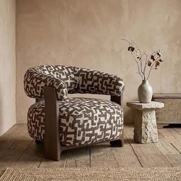Fauteuil Bocks Be lovely en notenhout - Be Lovely khaki 757, Ophalen of Verzenden, Nieuw