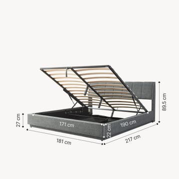 Tweepersoonsbed Tröstiar met LED 180x200 cm antraciet [en.ca, Verzenden, Nieuw