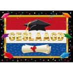 Deurposter geslaagd Nederlandse vlag 59 x 42 cm - Geslaagd.., Ophalen of Verzenden, Nieuw