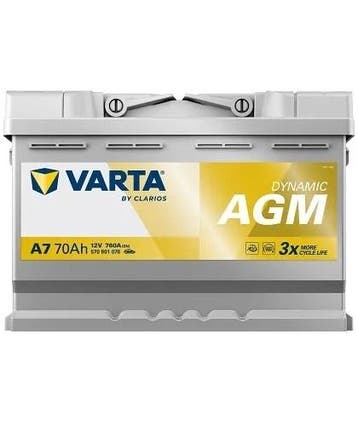 Varta Auto accu 12 volt 70 Ah Dynamic AGM type A7, Auto-onderdelen, Accu's en Toebehoren, Ophalen of Verzenden, Nieuw