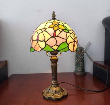 Lamp - Glas - Tiffany-stijl bloemige lamp