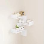 Witte Hoekplank met 3 Niveaus – Zwevend Wandrek 73 cm, Huis en Inrichting, Verzenden, Nieuw