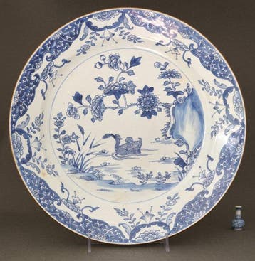 Kangxi (1662-1722) - Schotel - Mandarin Duck in a Lotus