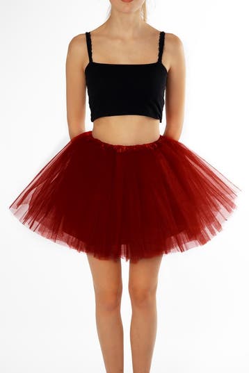 KIMU® Tutu Donkerrood Tule Rokje M L 164 170 176 Bordeauxroo, Kleding | Dames, Ophalen of Verzenden, Nieuw, Maat 38/40 (M), Carnaval