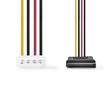 Molex naar S-ATA stroomkabel (Koper, 2x S-ATA, 0.15 meter), Computers en Software, Verzenden, Nieuw