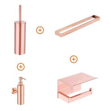 Toilet accessoires set Mat rose goud exclusief met beugel en, Verzenden, Nieuw
