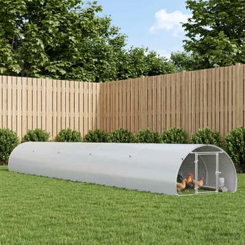 vidaXL Kippenhok zilver 1000 x 150 x 100 cm Gegalvaniseerd, Dieren en Toebehoren, Verzenden, Nieuw