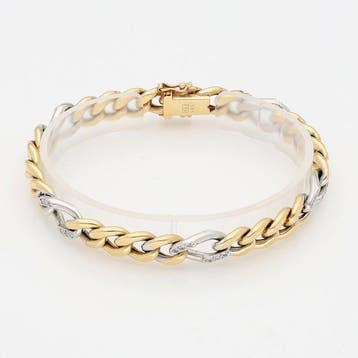 Armband - 14 karaat Geel goud, Witgoud Diamant (Natuurlijk), Nieuw