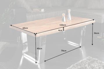 Salontafel Mammoet 110cm Acacia honing 40mm - 39738, Ophalen of Verzenden, Nieuw