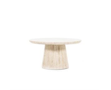 Salontafel Aime Rond 70 cm Travertin - Beige | Eleonora, Huis en Inrichting, Tafels | Salontafels, Ophalen of Verzenden, Nieuw