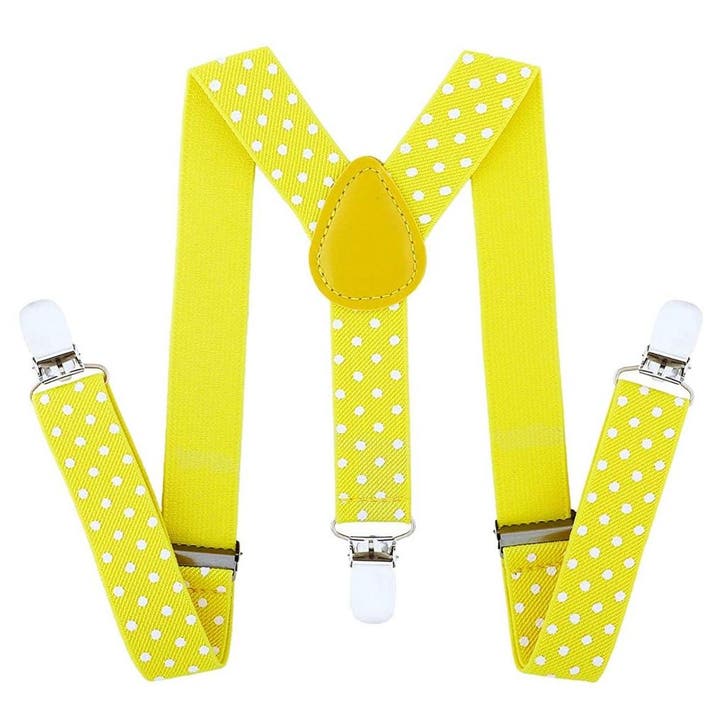 Fako Fashion - Kinder Bretels - Stippen - 65cm - Geel, Kinderen en Baby's, Kinderkleding | Overige, Verzenden