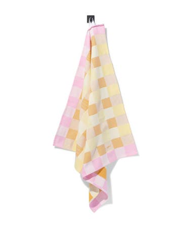 HEMA Theedoek 65x65cm katoen tompouce roze, Verzenden