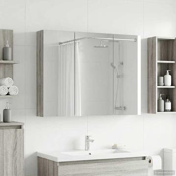vidaXL Badkamer spiegelkast met plank Grijs Sonoma 100 x, Verzenden, Nieuw