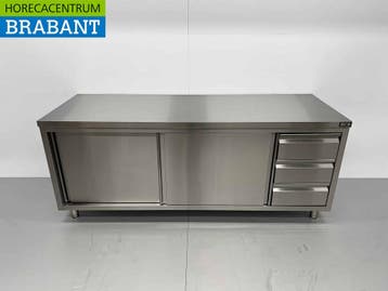 HCB RVS Werkkast Premium-line Kast Werktafel 2 schuifdeuren, Ophalen of Verzenden, Nieuw in verpakking