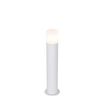 Staande buitenlamp wit met opaal witte kap 50 cm - Odense, Tuin en Terras, Buitenverlichting, Verzenden, Nieuw, Aluminium