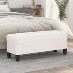vidaXL Bankje 100x35x41 cm kunstleer crèmekleurig, Huis en Inrichting, Banken | Bankstellen, Verzenden, Nieuw, Leer, Minder dan 150 cm