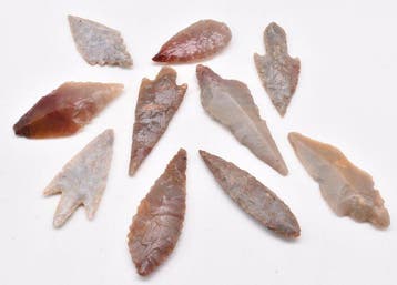 Chalcolithisch Jasper, Flint 10 pijlpunten AA++
