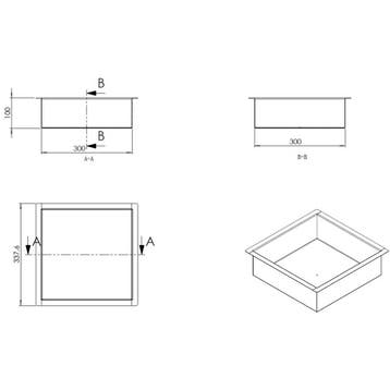 Wiesbaden Demis Inbouwnis - 30x30x10cm - RVS, Ophalen of Verzenden, Nieuw, Rvs