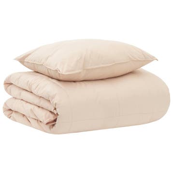 vidaXL Dekbedset Beige 140 x 200 cm Katoen, Kapok, Polyester, Verzenden, Nieuw, Beige