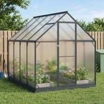 vidaXL Tuin Serre met de deur Antracietkleurig 183,5 x 243,5, Verzenden, Nieuw