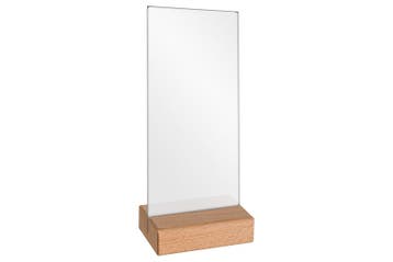 Kaarthouder 1/3a4 Plexi Met Houten Voet - Beuken, Verzenden, Nieuw in verpakking, Etalage