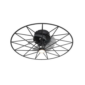 Plafondventilator zwart 62cm incl. LED dimbaar met, Verzenden, Nieuw, Design