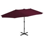 vidaXL Parasol met aluminium paal 460x270 cm bordeauxrood, Tuin en Terras, Verzenden, Nieuw, Meer dan 4 meter