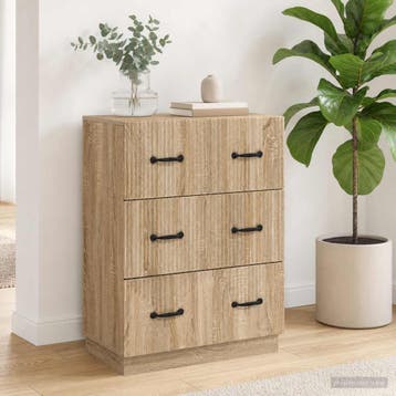 vidaXL Ladenkast Sonoma Eiken 66 x 34,5 x 87 cm Bewerkt hout, Verzenden, Nieuw