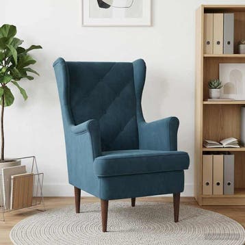 vidaXL Fauteuil Blauw Fluweel, Huis en Inrichting, Fauteuils, Verzenden, Nieuw