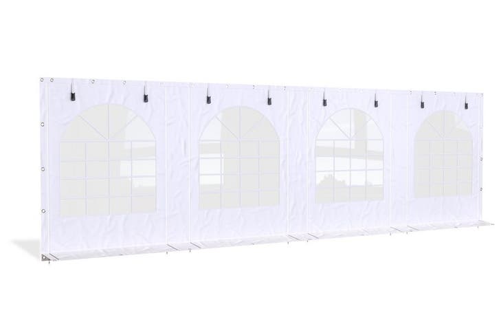 Partytent zijwand PVC met ramen | 8 meter | 220cm hoog | Wit, Doe-het-zelf en Verbouw, Zeil en Folie, Zeil, Nieuw, Ophalen of Verzenden